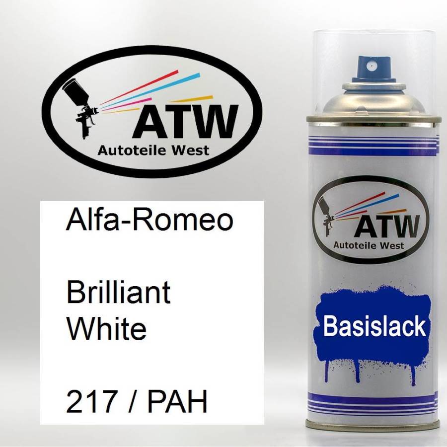 Alfa-Romeo, Brilliant White, 217 / PAH: 400ml Sprühdose, von ATW Autoteile West.